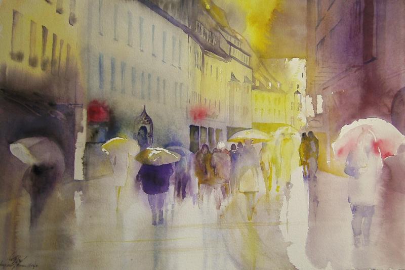 Leuchtendes Aquarell