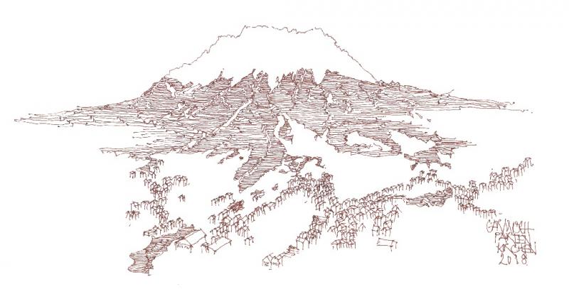 Bergmassiv - Architektur und Landschaft